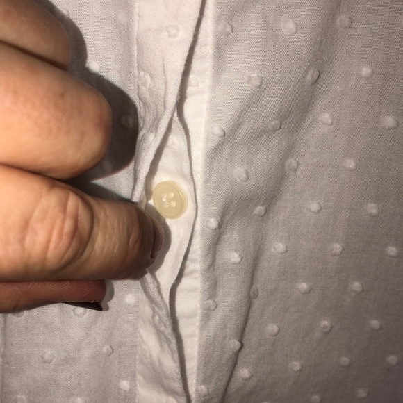 EUC C•L•C Brand White dotted Swiss 3/4 sleeve - Picture 6 of 7